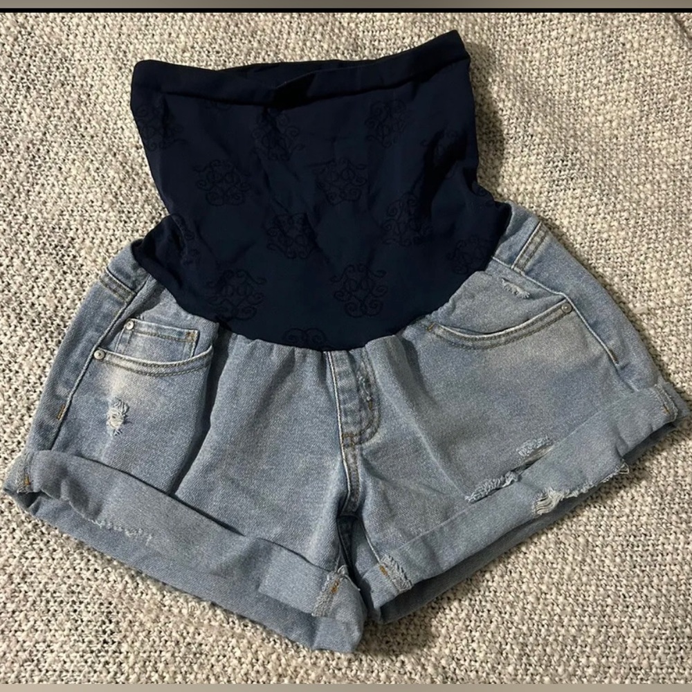 Jessica Simpson Maternity Distressed Jean Shorts
